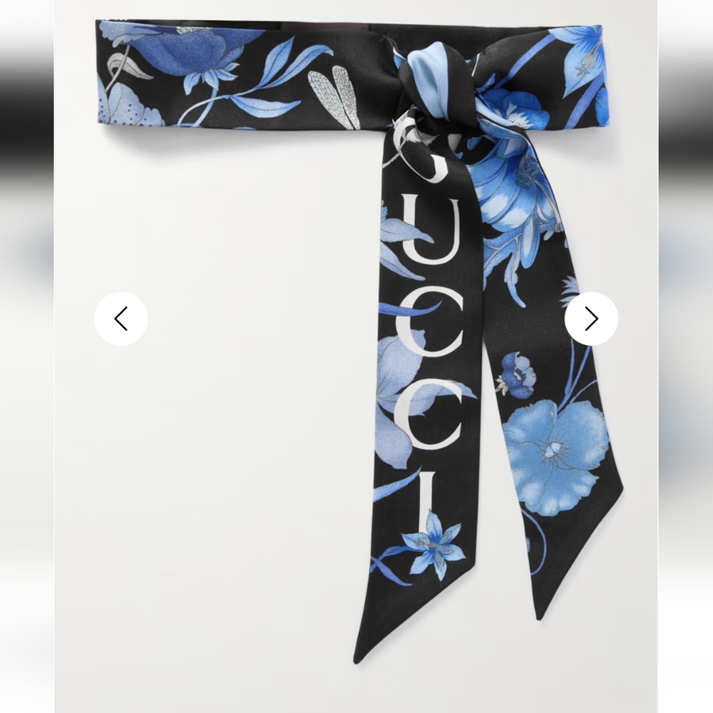 Gucci floral print silk twill scarf